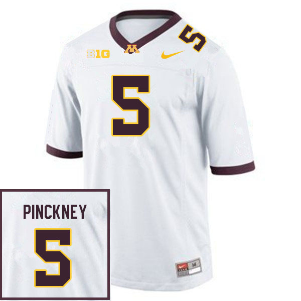 Men #5 Nyles Pinckney Minnesota Golden Gophers College Football Jerseys Sale-White - Click Image to Close
